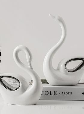 贝汉美简约天鹅客厅电视柜摆件酒柜装饰轻奢结婚礼物乔迁新居礼品