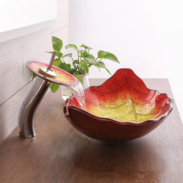 博威雅卫浴新款钢化玻璃洗手盆台上盆酒店卫生间创意艺术盆台上盆 - 图1