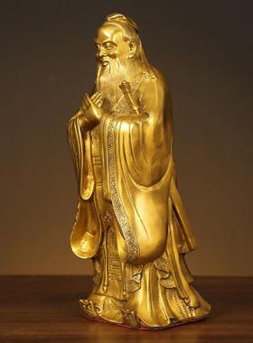 黄铜孔子摆件工艺品孔夫子铜像纪念品教师书房孔子雕像雕塑大礼品