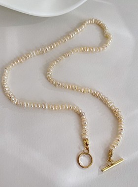 法式复古简约天然淡水珍珠锁骨链 超仙气质港风P百搭OT项链颈链女