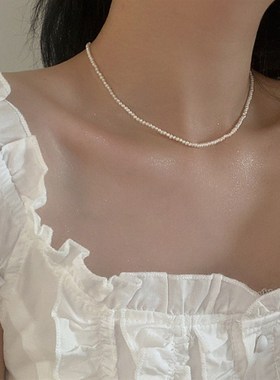 淡水珍珠系列项链女法式复古w简约百搭气质优雅时尚个性颈链锁骨