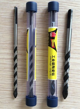 加长木工陶瓷砖玻璃水泥墙壁体开孔器冲击手电三角钻头6-12mm套装
