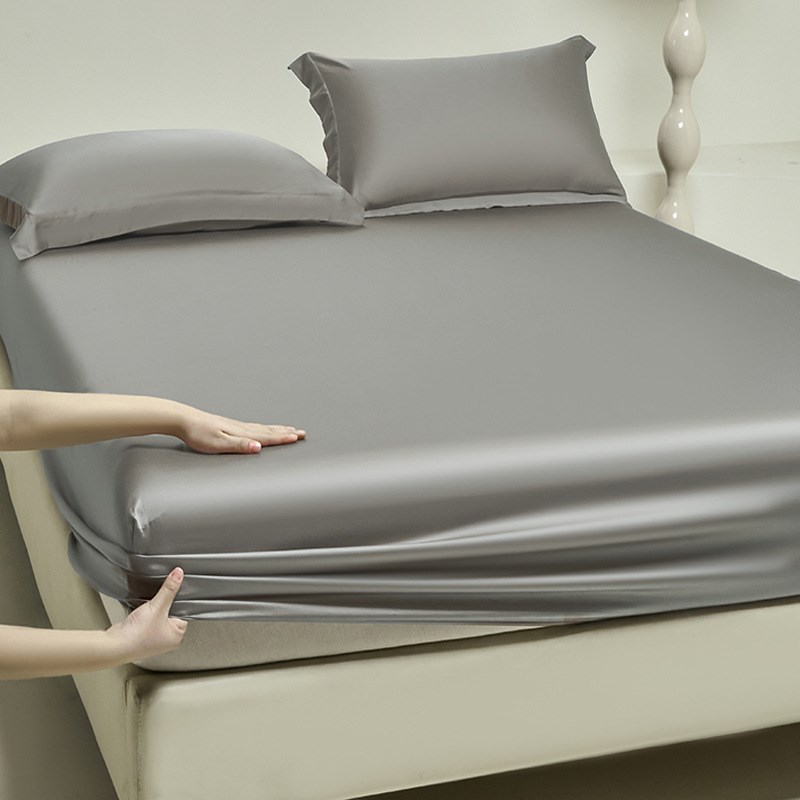 严选 A类纯色天丝床笠单件夏季冰丝床罩三件套R床垫保护罩床套全 - 图1
