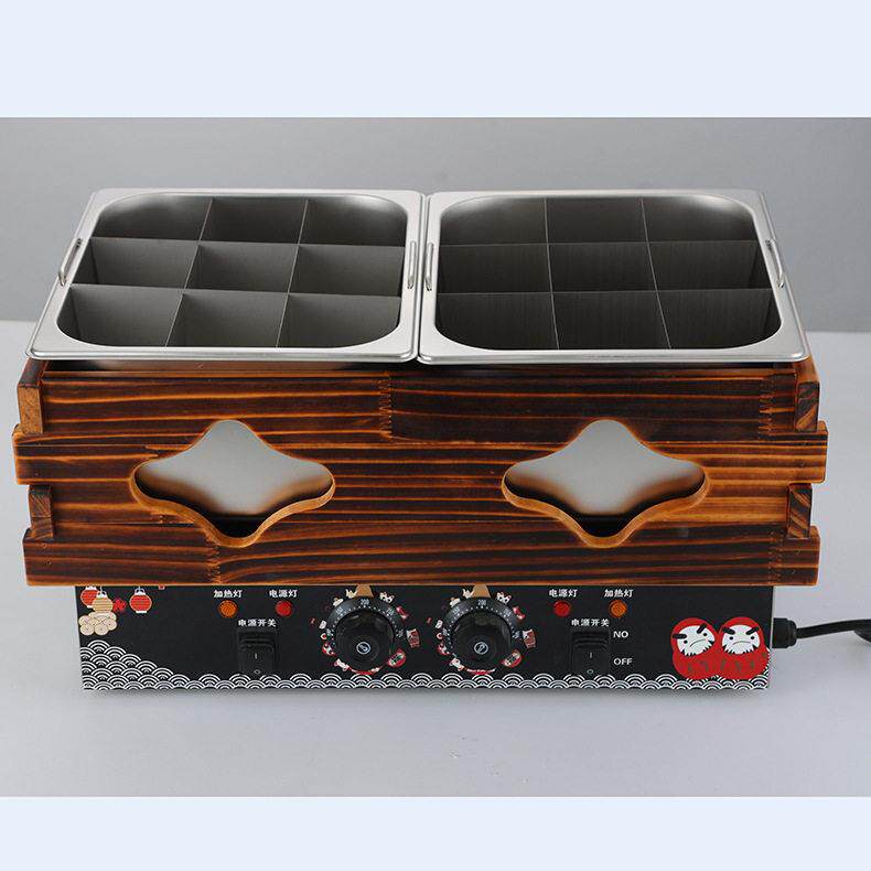 Customized wooden frame oden cooking machine skewers fragrant snack equipment stall equipment Jiugongge oden cooking machine