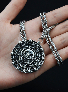 加勒比海盗骷髅头欧美风古银