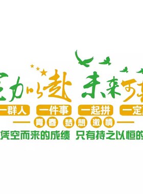 自粘班级文化墙贴纸教室布置装饰励志标语企业办T公室墙面员工团