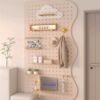 Solid wood hole board custom entry entrance wall storage rack partition hanging board storage rack wall wall display