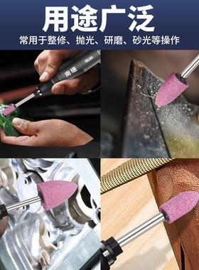 优质加长杆砂轮磨头6mm长柄红色砂磨头火石仔陶瓷打磨抛光圆柱形