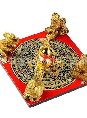 黄铜五宝阵摆件龙龟大象麒麟葫芦貔貅罗盘工艺礼品五行阵摆件
