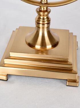 北欧轻奢家居饰品摆件水晶地球仪电镀拉丝防锈防潮客厅铁艺摆件