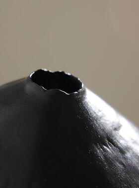 侘寂风实木底座圆形中古风雕塑台日式家居民宿香樟木墩子落地摆件