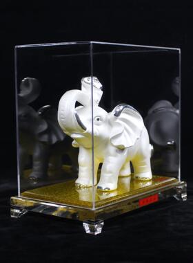 纯银大象摆件一对电视柜办公家居装饰开业周年庆典乔迁商务礼品