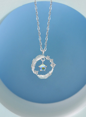 月光石项链女时尚小清新短款锁骨