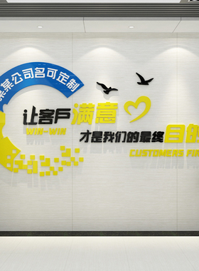 办公室墙面装饰i企业会议文化背景墙公司前台励志贴纸背景形象墙