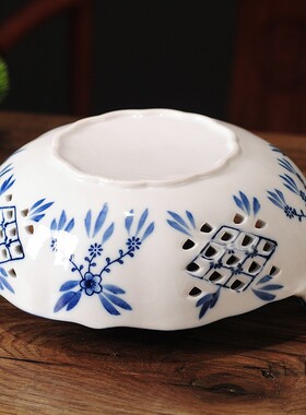家用陶瓷水果盘中式干果盘收纳盘子简约家居客厅茶几装饰品摆件