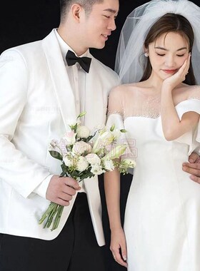 头纱新娘主婚纱领证头饰旅拍影楼摄影求婚订婚结婚三层蓬蓬出门纱