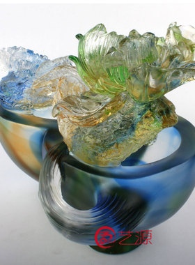 富贵圆满琉璃摆件m工艺品家居新房结婚新婚婚庆婚礼礼物商务办公