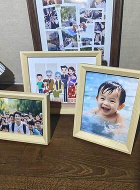 照片打印实木相框摆台全家福宝宝相片7F寸8寸10寸欧式简约高级感A