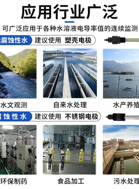 工业EC电导率变送器高精度电极探头污水监测水质EC检测仪传感器