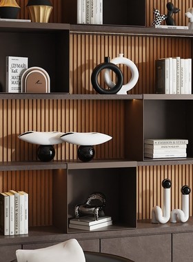 轻奢营销中心售楼处酒店大堂壁龛高级感软装饰品现代客厅别墅摆件