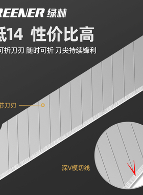 绿林美工刀刀片壁纸刀裁纸壁纸快递开箱刀工具手工美术刀工业用刀