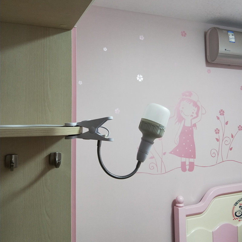 E27螺口小夜灯万向灯座夹子床头台灯架镜前补光灯植物生长LED灯头,淘宝优惠券,粉丝福利购,淘宝优惠卷