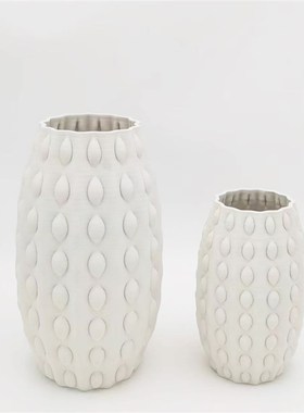 现代简约白色陶瓷艺术桌面摆件样板E间售楼处客厅餐厅玄关处装饰