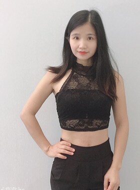 2020春秋新款韩版小高领削肩挂脖假领子女半透打底假领蕾丝假衣领