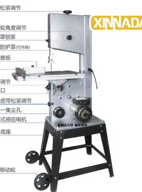 带锯机木工微型曲线锯切割机多功能小型锯床金属切管机造型切角机