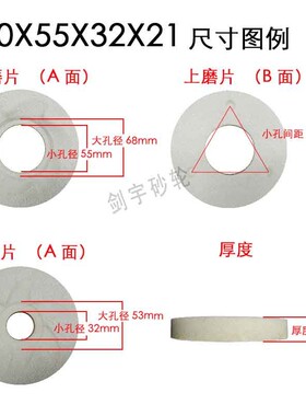 乐山花型内凹豆浆机砂轮片磨机砂轮磨石磨盘130*55*32*21