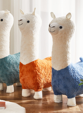 网红羊驼动物凳子落n地家具摆件客厅装饰乔迁新居礼品儿童搬家礼