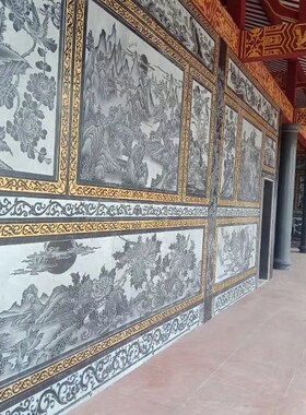 芝麻黑青石石材雕刻古建平面雕刻浮雕外墙石材线雕雕刻石影雕定制