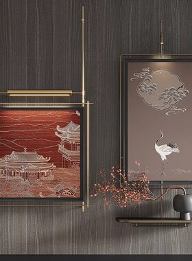 现代高级艺术品装饰灯壁挂金属装饰画售楼处酒店立体玄关背景墙