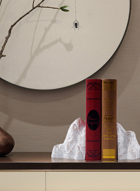 新中式办公室抽象书靠q假山峰书挡样板间书柜书房摆件软装饰品