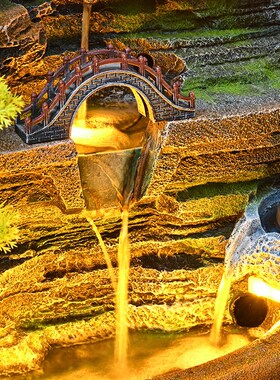 假山流水喷泉景观循环水办公室客厅鱼池风水轮落地招财摆件装饰品