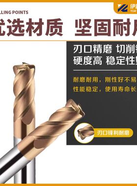 YLM合金钨钢涂层圆鼻铣刀60度4刃2 3 4 5 6 8 10 R0.5 R1 R1.5 R2