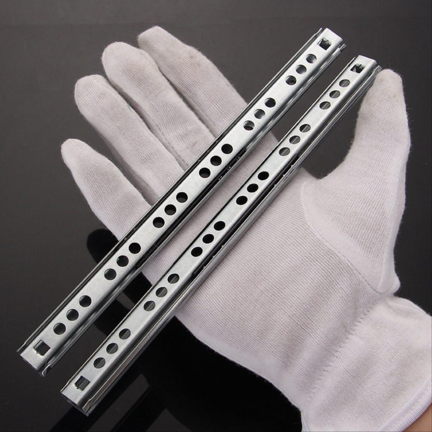 17mm二节抽屉滑轨钢珠双拉侧装导轨 静音迷你双向厚0.8mm定制 - 图0