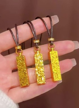 【25新款碎冰冰】四方来财吊坠项链、女实心小方砖挂坠项链TD06