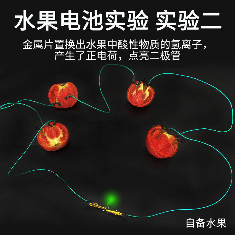 水果发电实验演示器盐水电池物理科学实验器材锌片铜片发电材料,淘宝优惠券,粉丝福利购,淘宝优惠卷