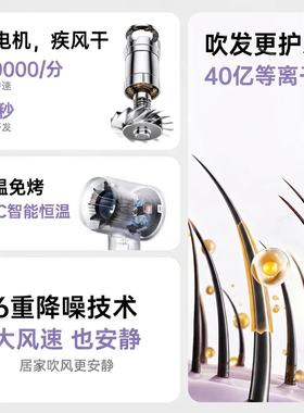名创优品高速护发吹风机净菌除螨