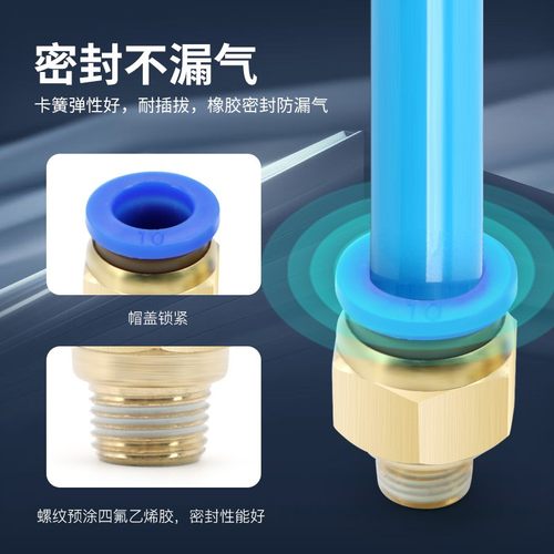 气动快速接头气管快插螺纹直通PC4PC6PC8PC10PC12-M5机械工具元件 - 图2