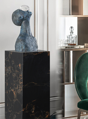 可定制 大理石底座基座大型落地雕塑摆I台展示酒店摆件装饰品现代