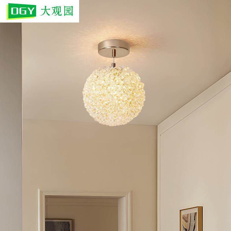 大观园过道灯走廊28197吊新9款现代具简约轻奢水晶灯护眼玄关阳台 - 图0