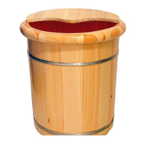 足泡脚木桶浴高桶深高40CM包里边749实木过小腿足三洗脚桶木质泡 - 图3