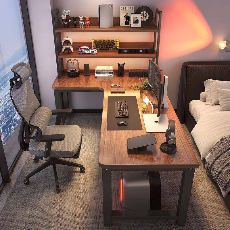 转LMP角易台式电脑桌双人现代简小户型电竞书桌架一体卧拐角办公 - 图1