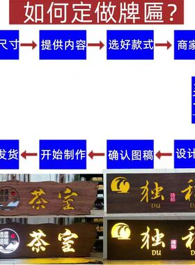 实木发光牌匾定做定制门头屋檐仿古木板木头木质雕刻字匾广告招牌