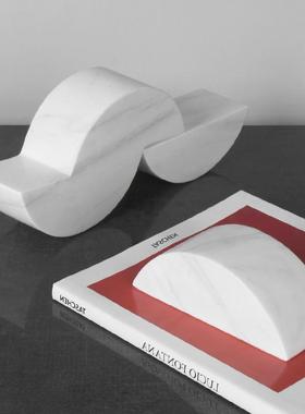 定制实心大理石h雕塑台底座摆件摆台客厅茶几书柜展示台几何六面