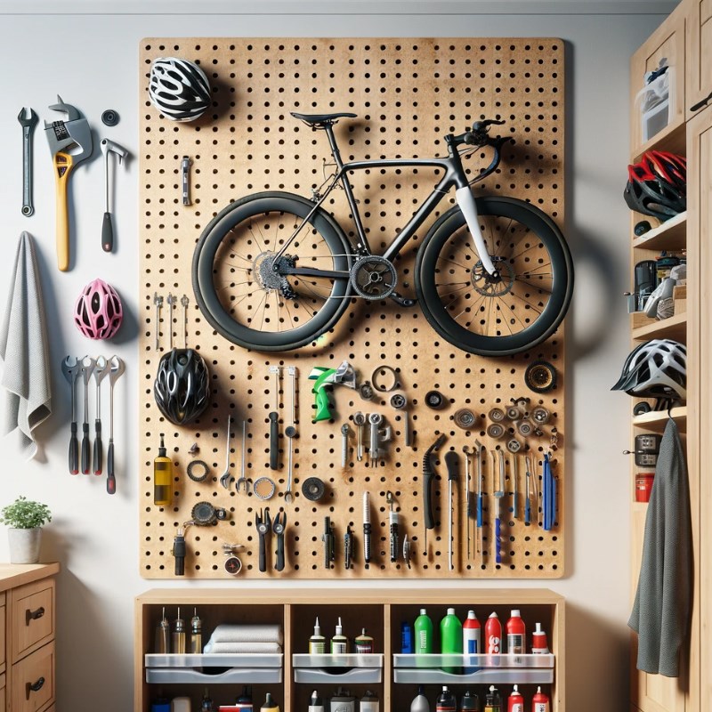 Carpenter's uncle, outdoor cycling equipment storage hole board, bicycle M rack, mountain bike wall storage