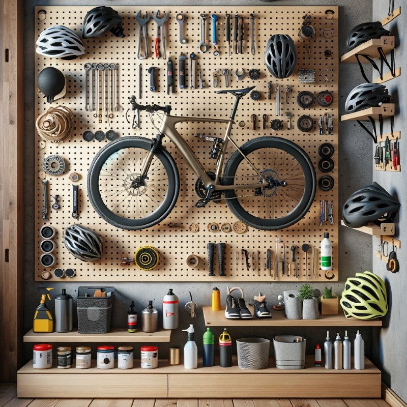 Carpenter's uncle, outdoor cycling equipment storage hole board, bicycle M rack, mountain bike wall storage