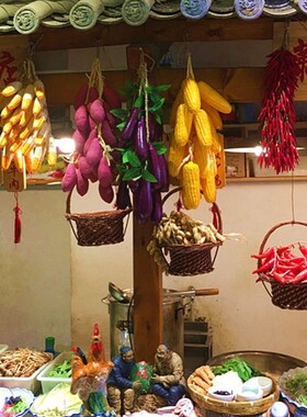 五谷丰登挂饰杂粮装饰摆件农村怀旧民俗老物件老旧式农耕文化工具